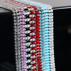 3*7mm Sparkly Baguette Zircon Rhinestone Chain Custom