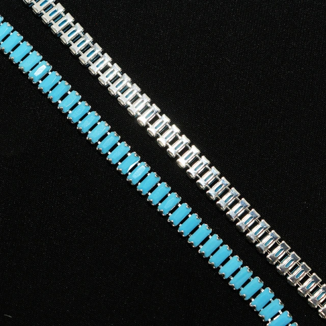 3*7mm Sparkly Baguette Zircon Rhinestone Chain Custom