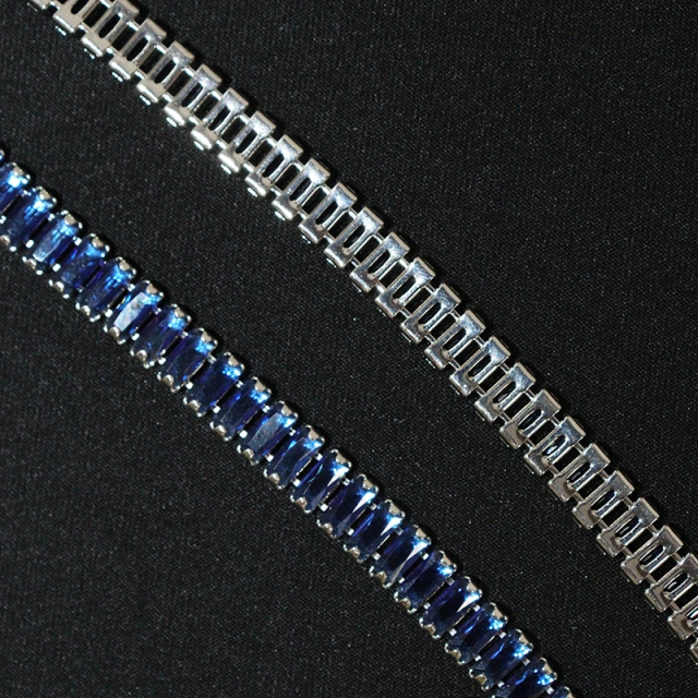 3*7mm Sparkly Baguette Zircon Rhinestone Chain Custom