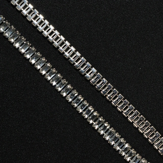 3*7mm Sparkly Baguette Zircon Rhinestone Chain Custom