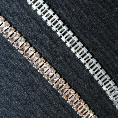 3*7mm Sparkly Baguette Zircon Rhinestone Chain Custom