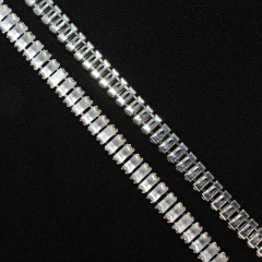 3*7mm Sparkly Baguette Zircon Rhinestone Chain Custom