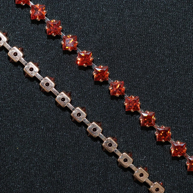 4*4mm Bling Rhinestone Zircon Chain for Jewelry Making Manufacturer