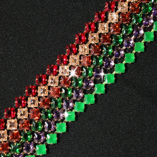 4*4mm Bling Rhinestone Zircon Chain for Jewelry Making Manufacturer
