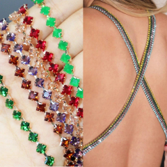 4*4mm Bling Rhinestone Zircon Chain for Jewelry Making Manufacturer