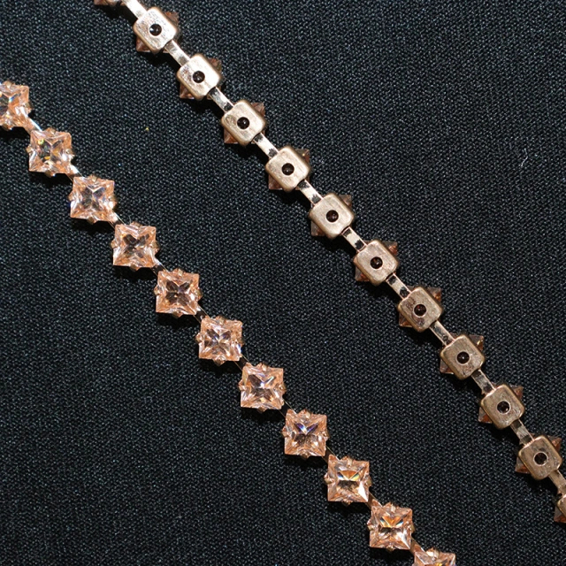 4*4mm Bling Rhinestone Zircon Chain for Jewelry Making Manufacturer