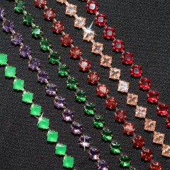 4*4mm Bling Rhinestone Zircon Chain for Jewelry Making Manufacturer