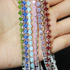4*4mm Luxury Zircon Rhinestone Chain Roll for Making Necklace Bracelet Exporter