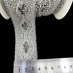 Black Beaded Crystal Chain Trim for Shoe Bag Decor Wholesale