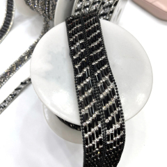 Black Beaded Crystal Chain Trim for Shoe Bag Decor Wholesale
