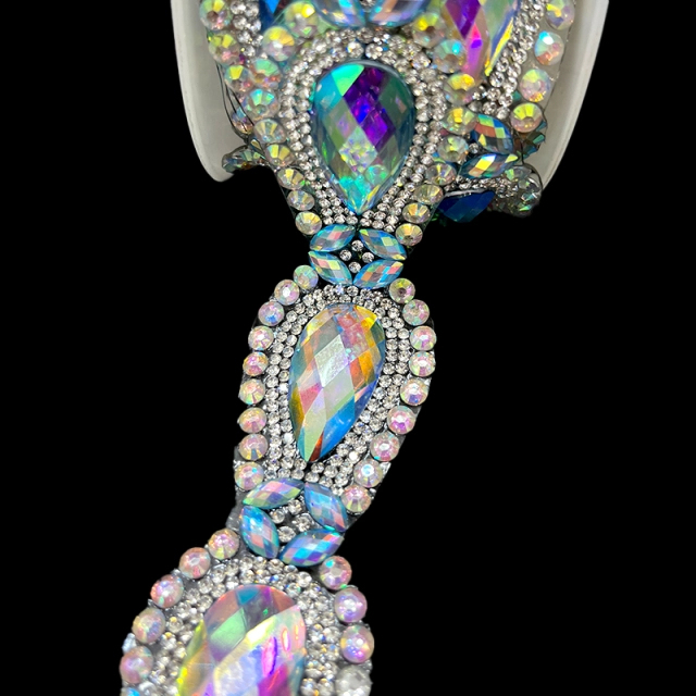 Bling Drop Shaped Gem Trim Iron On Clothes Shoes Supplier