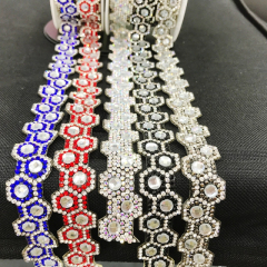 Hexagonal Shaped Rhinestone Trim by the Yard Exporter