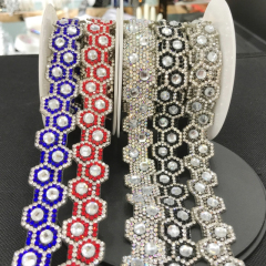 Hexagonal Shaped Rhinestone Trim by the Yard Exporter