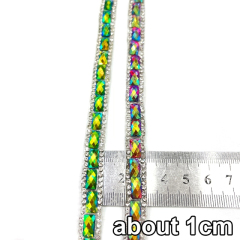 Luxury Rhinestone Applique Trim Iron On Apparel Exporter