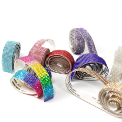 Multi Colors Rhinestone Adhesive Tape Trimming Factory