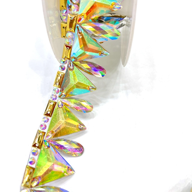 Rhombus Shaped Jeweled Crystal Applique Trim Wholesale