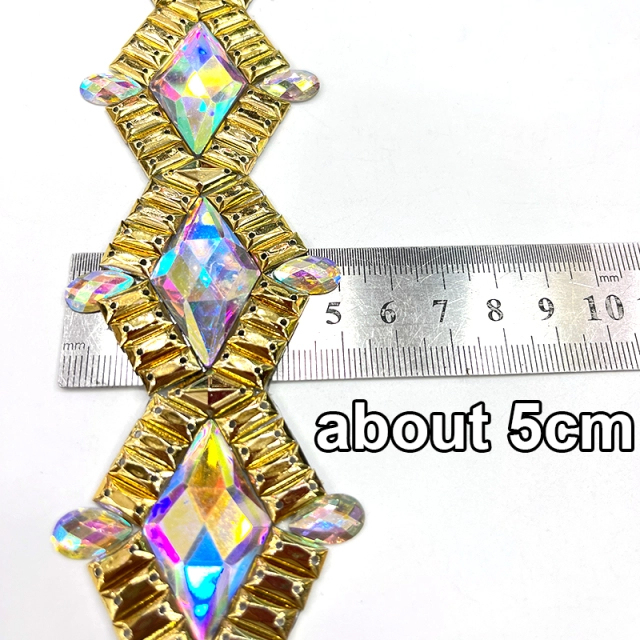 Rhombus Shaped Jeweled Crystal Applique Trim Wholesale