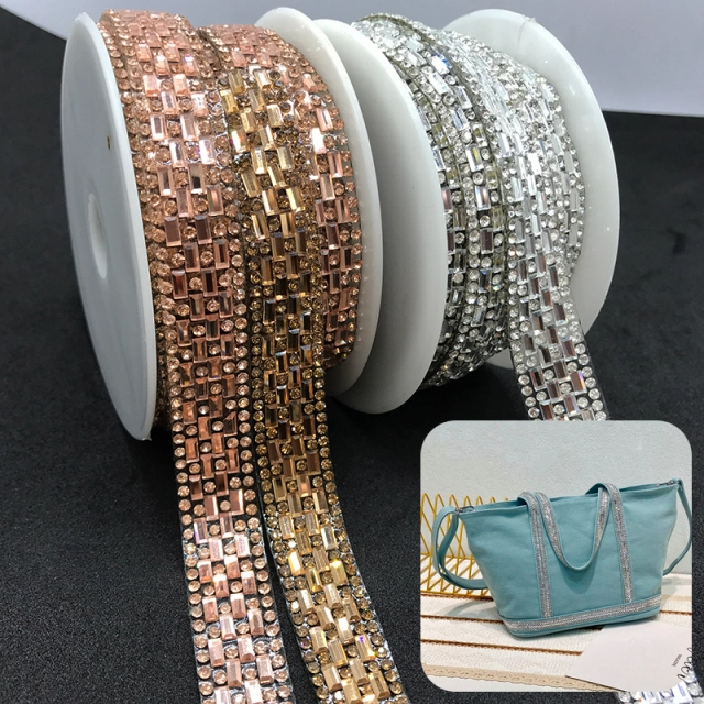 Rose Gold Glass Rhinestone Trimming Factory
