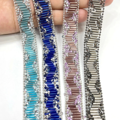 Shiny Crystal Beaded Trim By The Yard Factory