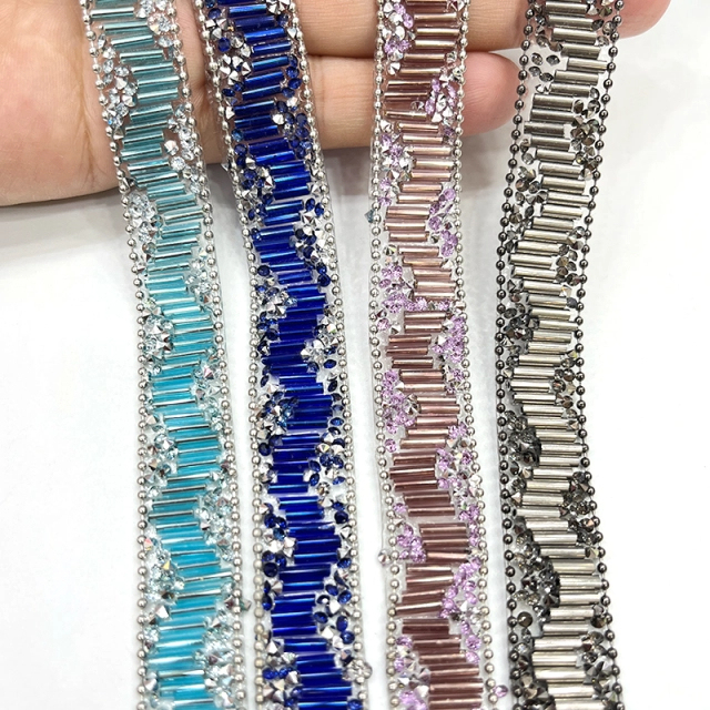 Shiny Crystal Beaded Trim By The Yard Factory