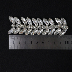 Shiny Leaf Shaped Rhinestone Chain Trim Factory