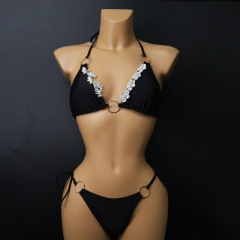 Shiny Leaf Shaped Rhinestone Chain Trim Factory