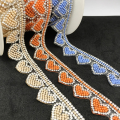 Sparkly Heart Shape Crystal Rhinestone Trimming Manufacturer