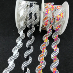White Diamante Applique Trim for Bag Apparel Decor Wholesale
