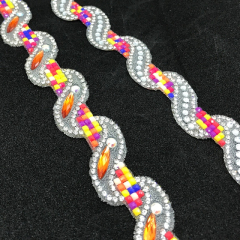 White Diamante Applique Trim for Bag Apparel Decor Wholesale