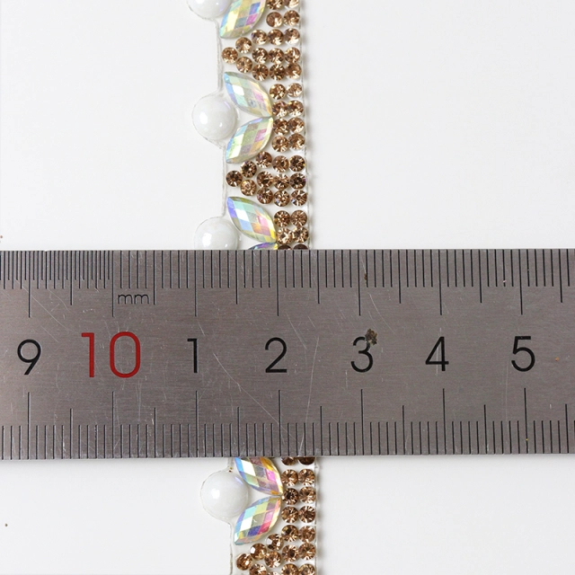 White Pearl and Rhinestone Trim Custom