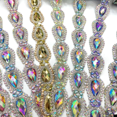 Bling Drop Shaped Gem Trim Iron On Clothes Shoes Supplier