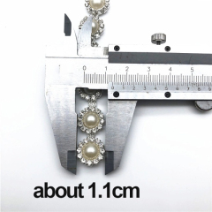 Flower Shaped Pearl Rhinestone Chain Exporter