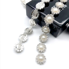 Flower Shaped Pearl Rhinestone Chain Exporter