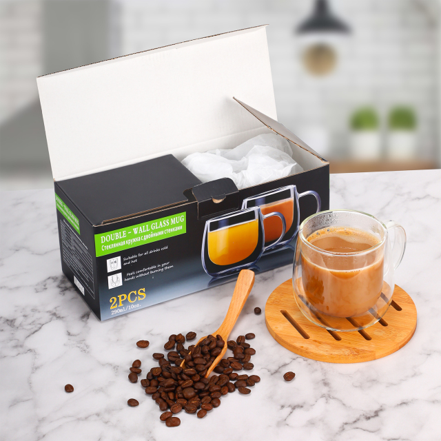 Double Wall Glass Coffee Mugs 10oz | CnGlass