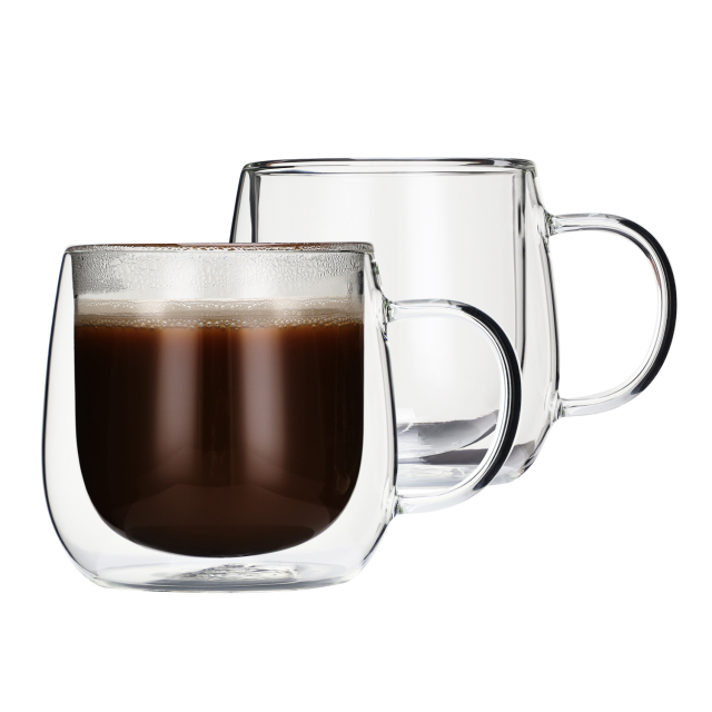 Double Wall Glass Coffee Mugs 10oz | CnGlass