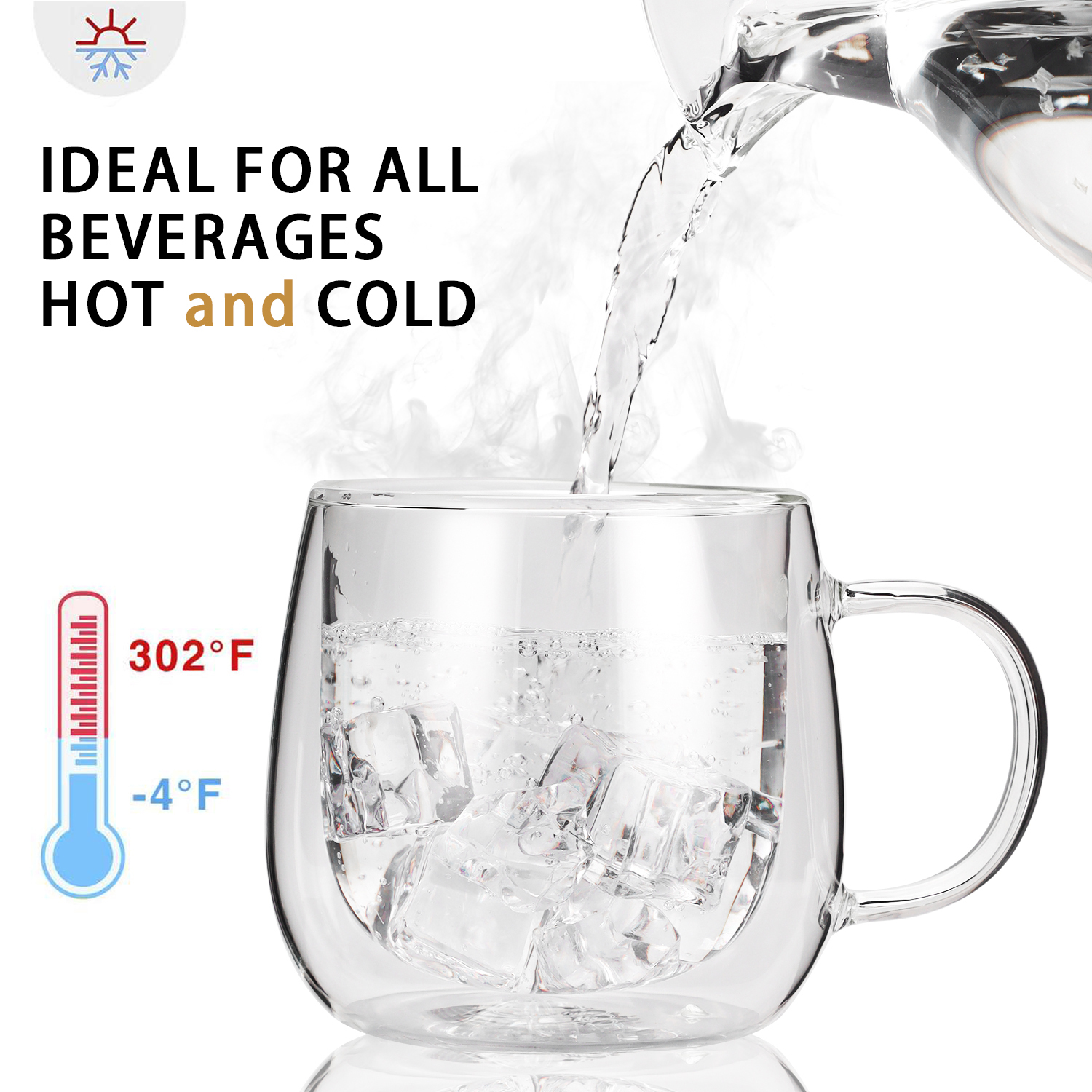 Double Wall Glass Coffee Mugs 10oz | CnGlass