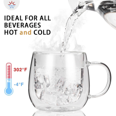 Double Wall Glass Coffee Mugs 10oz | CnGlass
