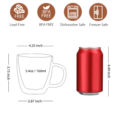 CnGlass- Double Wall Insulated Glass Coffee Mugs