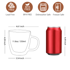 CnGlass- Double Wall Insulated Glass Coffee Mugs