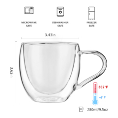 Classic Glass Mug with Handle - 280ml (B10) | GnGlass