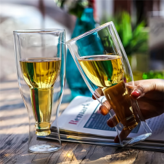 Inverted Bottle Double Wall Beer Glass - 400ml (B36) | GnGlass