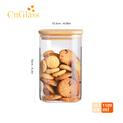 Airtight Glass Storage Jars with Bamboo Lid - 4 Sizes (700ml to 2100ml) | GnGlass