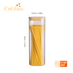 Airtight Glass Storage Jars with Bamboo Lid - 4 Sizes (700ml to 2100ml) | GnGlass