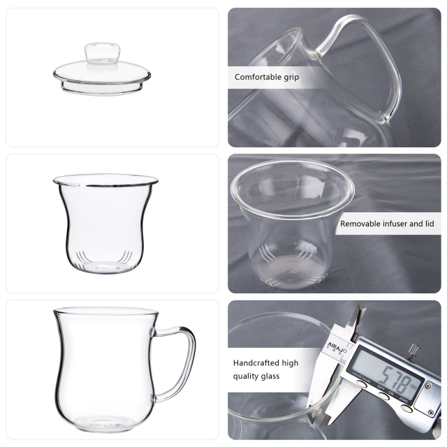 All-Glass Mug with Glass Lid & Infuser - 300ml (B20) | GnGlass