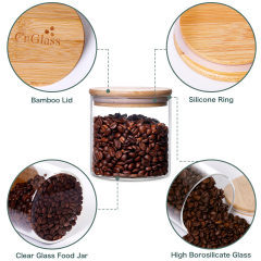 Airtight Glass Storage Jars with Bamboo Lid - 4 Sizes (700ml to 2100ml) | GnGlass