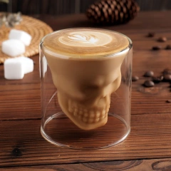 Skull Double Wall Glass Mug - 80ml (B27), 130ml (B26), 200ml (B25) | GnGlass