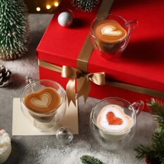 Стеклянные кружки с двойной стенкой и сердцем - 150мл (B28) и 250мл (B29) | GnGlass