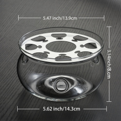 Borosilicate Glass Tea Warmer with Metal Stand - For Teapot Heating (L7) | GnGlass