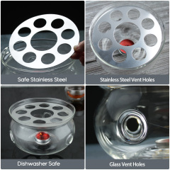 Borosilicate Glass Tea Warmer with Metal Stand - For Teapot Heating (L7) | GnGlass