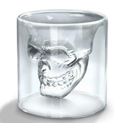 Skull Double Wall Glass Mug - 80ml (B27), 130ml (B26), 200ml (B25) | GnGlass